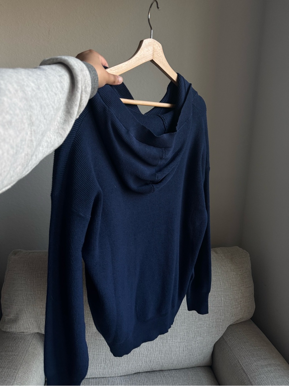 Amazon Women's Navy Blue Hooded Two-Piece Pajama Set - Picture 3 of 8